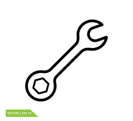 Wrench icon flat style trendy logo template
