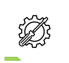 Screwdriver icon ,repair icon vector logo template