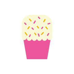 sweet cupcake pastry flat style