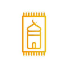 Ramadan mosque inside label gradient style icon vector design