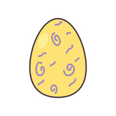 Happy easter egg line and fill style icon vector design