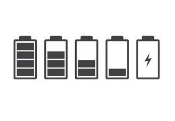 Battery charge indicator icon. Vector illustration. on white background
