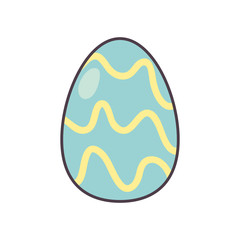 Happy easter egg line and fill style icon vector design