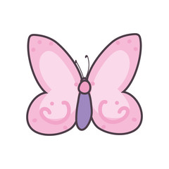 cute butterfly insect line and fill style icon vector design