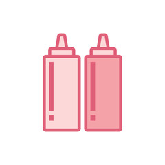 Isolated sauces bottles line style icon vector design