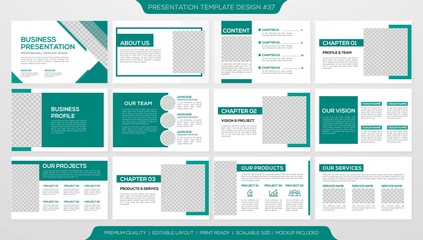 minimalist presentation template design with modern layout and simple style design use for business profile and annual report
