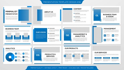 minimalist presentation template design with modern layout and simple style design use for business profile and annual report