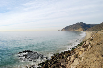 Views along the Pacific Coast Highway near Malibu, California