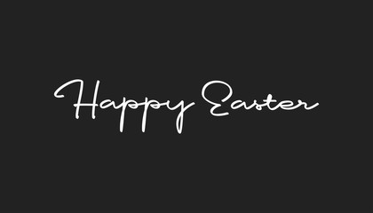 Happy easter text, hand drawn style lettering message.