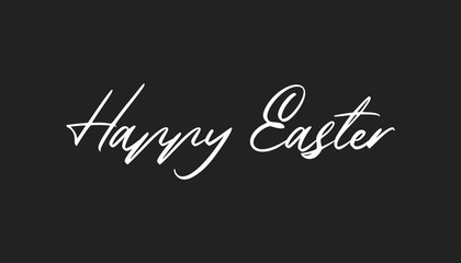 Happy easter text, hand drawn style lettering message.