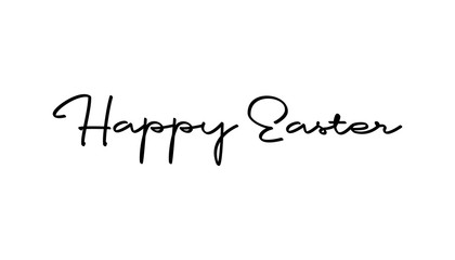 Happy easter text, hand drawn style lettering message.