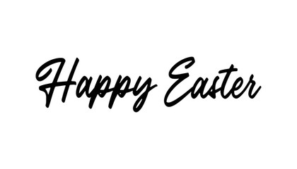 Happy easter text, hand drawn style lettering message.