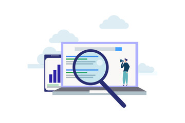 SEO growth. Search engine ranking illustration concept for web landing page template, banner, flyer and presentation