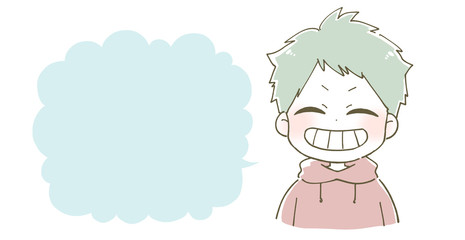 男の子 吹き出し イラスト