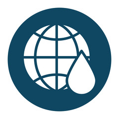 Isolated oil drop and global sphere block and flat style icon vector design