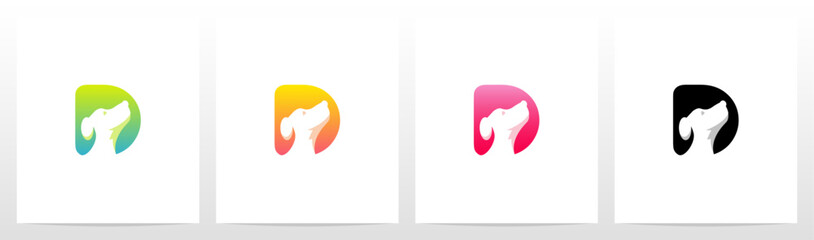 Dog On Letter Logo Design D