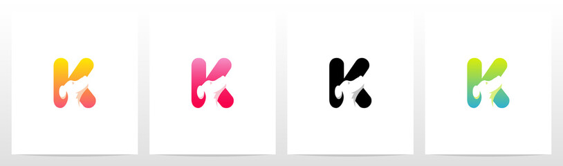  Dog On Letter Logo Design K