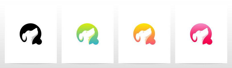  Dog On Letter Logo Design Q