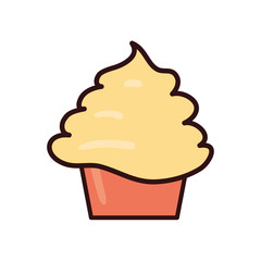 Isolated sweet cupcake line and fill style icon vector design