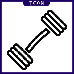 line icon of barbell in vector design