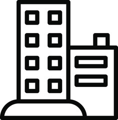 line icon of building in vector design