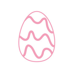 Happy easter egg line style icon vector design