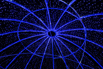 Noyabrsk. Yamal. January 2020. Street lighting. Night illumination and decoration of the city.