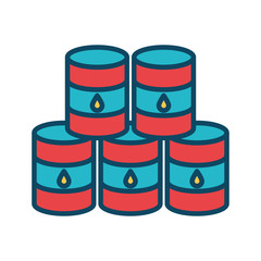 Isolated oil barrels line and fill style icon vector design
