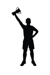 Fototapeta premium Athlete with trophy silhouette vector