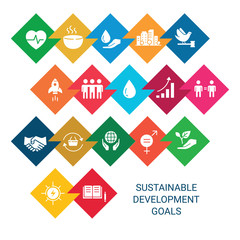Icons Set .Sustainable Development Goals. 