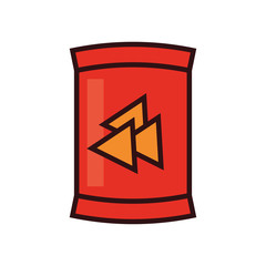 Isolated nachos bag line and fill style icon vector design
