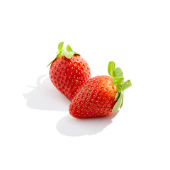Ripe strawberry isolated on white background