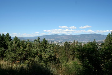 beautiful mountain valley city view