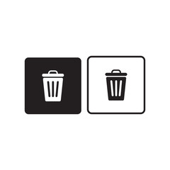 BIN ICON, TRASH ICON, RUBBISH ICON