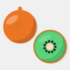 kiwi fruit vector illustration in flat style
