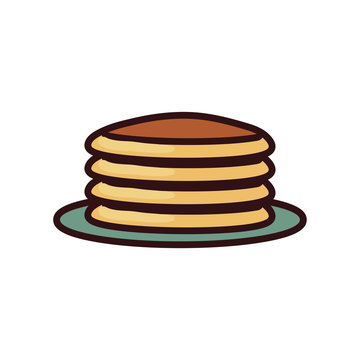 Isolated pancakes line and fill style icon vector design