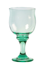Green glass goblet