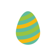 easter egg painted with stripes flat style