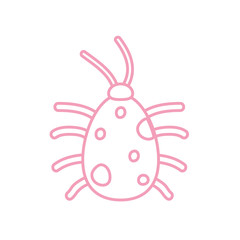 Cute bug cartoon line style icon vector design