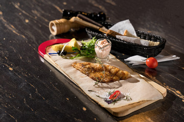 baked pork ear, delicacy, beautiful serving