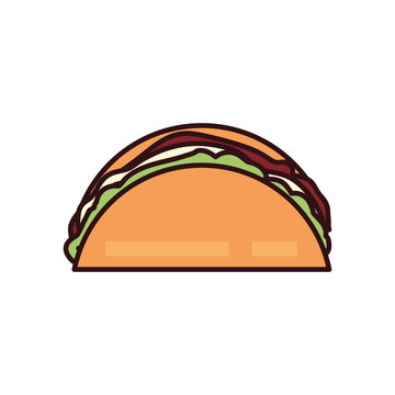 Isolated taco line and fill style icon vector design