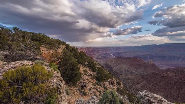 Magnificent Architecture Of Nature Under The Cumulus Clouds In The Colorado Valley. -wide shot