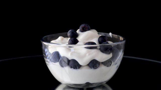 A Spinkle of Blueberries into Yogurt