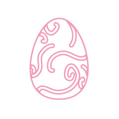 Happy easter egg line style icon vector design