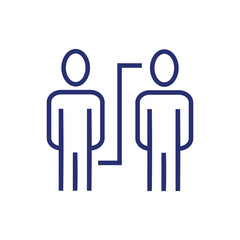 business people avatars network line