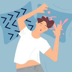 Young man sound asleep