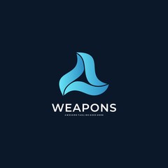 Vector Logo Illustration Weapon Gradient Colorful Style