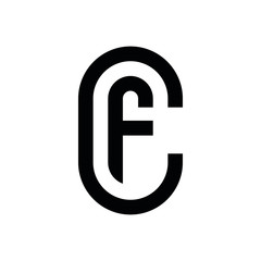 CF C F initial letter logo design icone