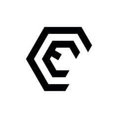 EC E C initial letter logo design
