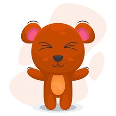 CUTE BEAR MASCOT CARTOON VECTOR